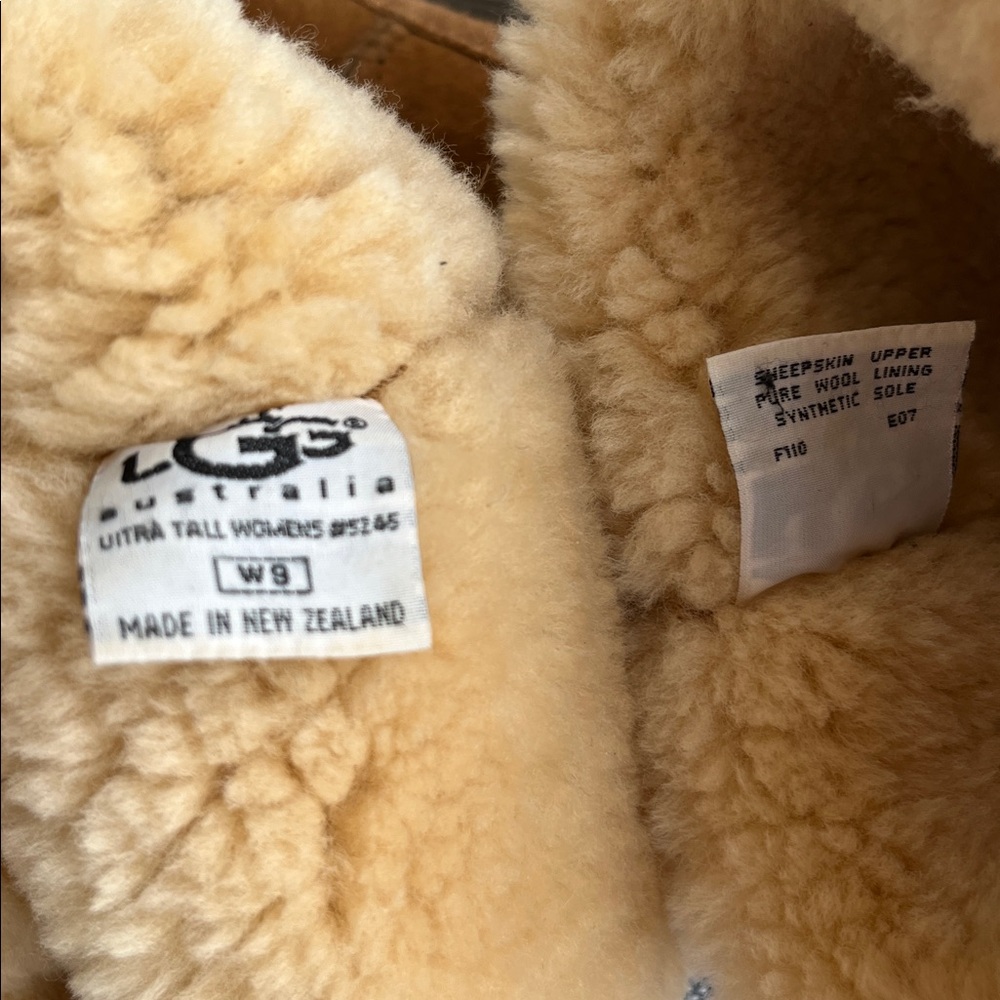 Ugg Ultra Tall Braided Back 5245 New Zealand‎ Label Sheepskin Rubber Sole Tasman - Picture 13 of 14